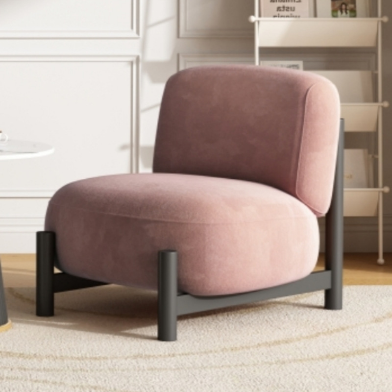 Medio Wabi-Jifeng Diseñador individual Sofá perezoso B & B Cordero Velvet Negociación Recepción Silla de ocio Una mesa y dos sillas