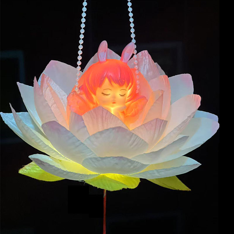 新商品の発光手提げ花灯蓮花灯蓮の花灯灯完成品漢服写真撮影道具夜市の露店卸売り|undefined