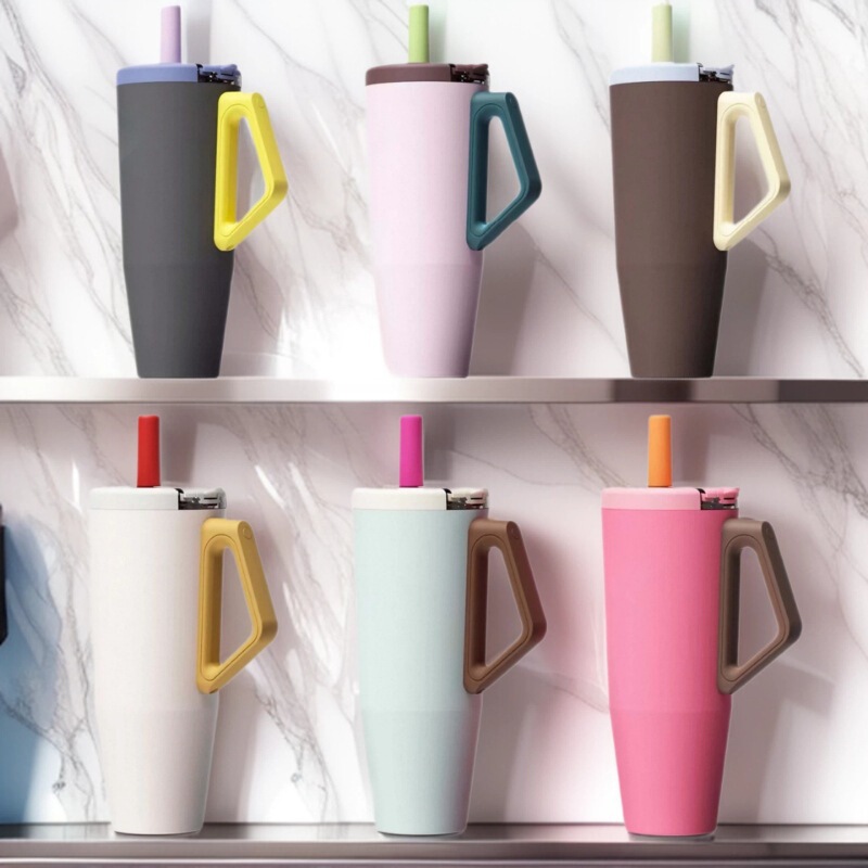 Cross-Border 316 Stainless Steel Ice Cup, Large Capacity Outdoor Car Cup, Creative Handle Straw Cup, in Stock