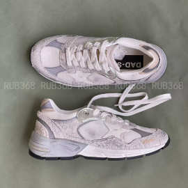 男女鞋情侣款做旧擦色小脏脏星星老爹鞋运动休闲厚底毛边网拼鞋子