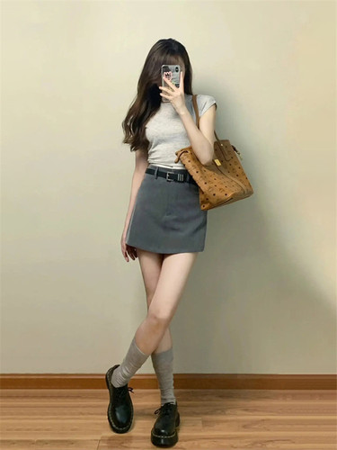 Stylish A-line Suit Skirt for Women - Spring and Autumn High-Waisted Short Skirt, Bodycon Mini Skirt for Trendy Girls