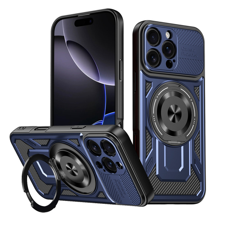 国境を越えた適用 iPhone16PROMAX 携帯電話ケース、優れた肌の感触、回転スタンド、磁気吸引、Apple 15 落下防止ハード|undefined