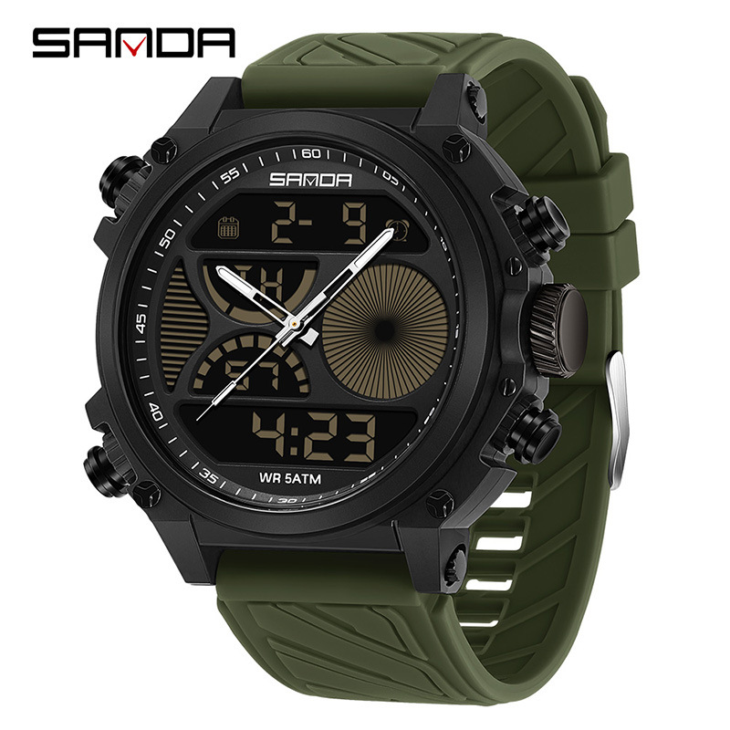 SANDA reloj electrónico nocturna multifuncional al aire libre reloj deportivo despertador impermeable reloj electrónico de fiesta estudiantil