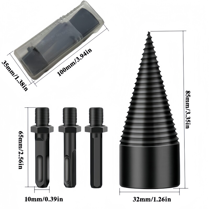 劈柴神器电锤电钻家用劈柴省力破柴工具电动分裂锥劈柴机钻头农村|undefined
