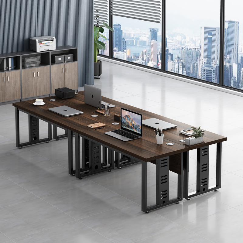 Escritorio de oficina simple Escritorio de personal moderno mesa de oficina y silla combinación 2/4/6 personas Escritorio de oficina Mesa de computadora financiera