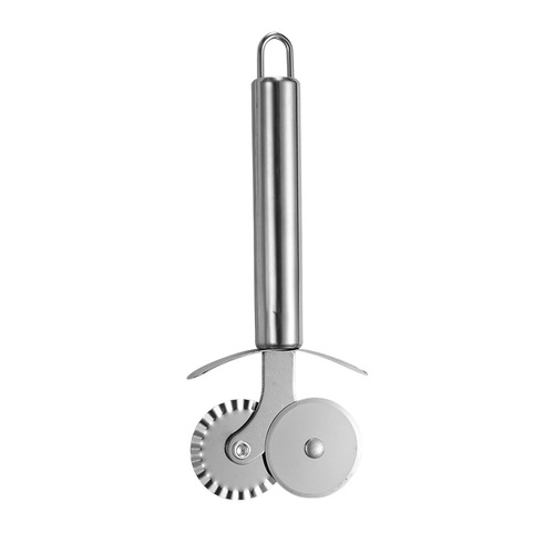 Stainless steel 430 pizza cutter, round tube handle single wheel knife, double wheel knife, pizza knife, LOGO can be printed