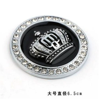 car body decoration, side emblem — Car logo - one-size-fits-all-round-large-silver-colored-one