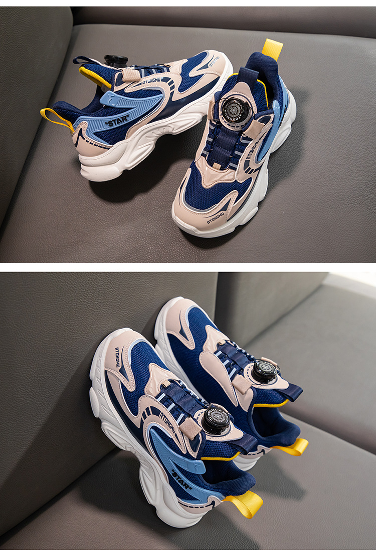 Laufschuhe aus Mesh mit drehbarem Knopf für Jungen und Mädchen_voghion.com