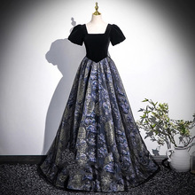 晚礼服女2025新款黑色成人高级感大合唱团演出钢琴声乐艺考主持人