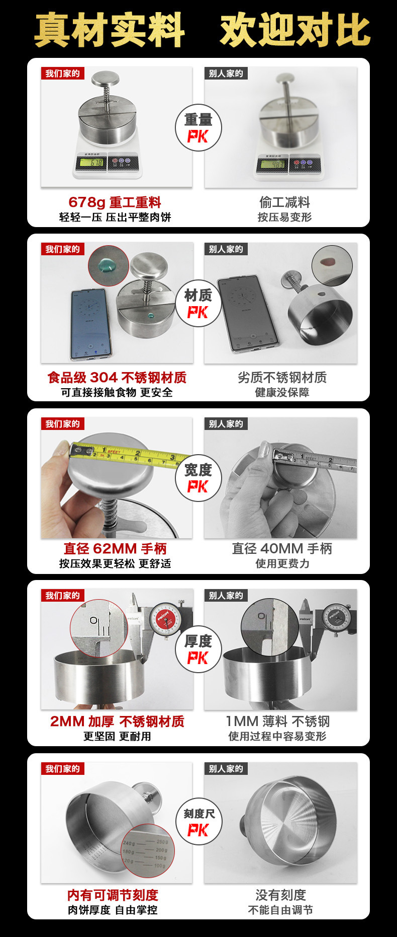 汉堡压肉器对比