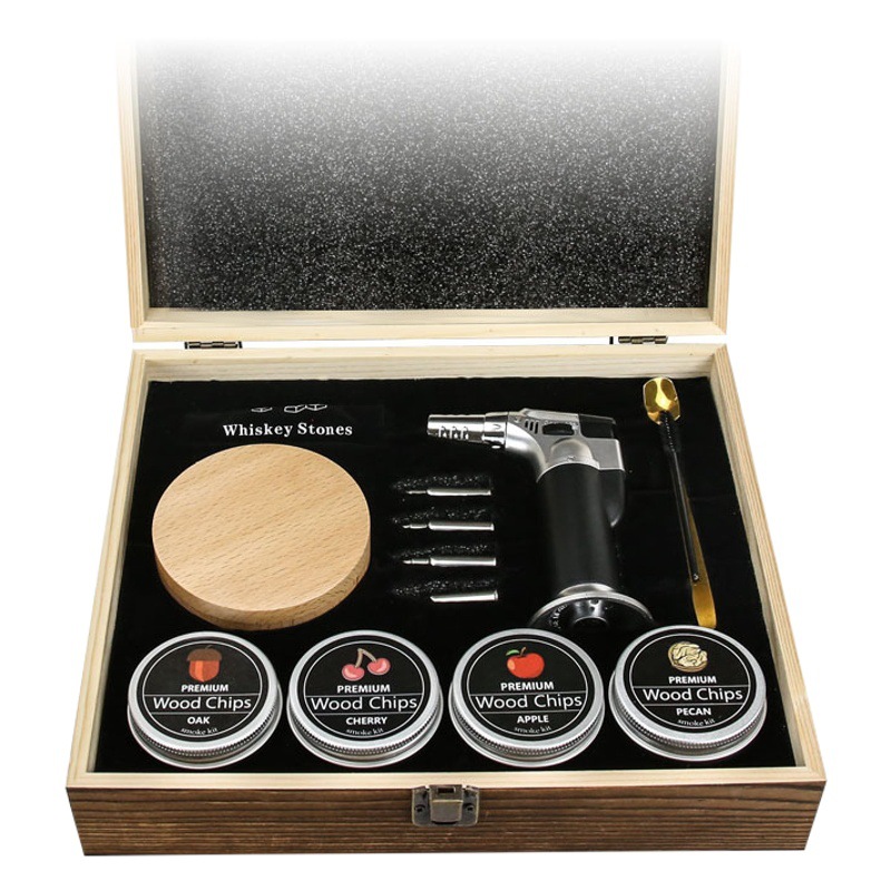 Amazon bala Dispositivo de fumar cóctel de madera traje de fumar whisky Dispositivo de fumar traje al por mayor