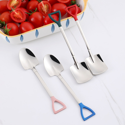 304 stainless steel spoon, viral watermelon spoon, multi-functional creative small shovel, spade spoon, dessert and ice cream spoon