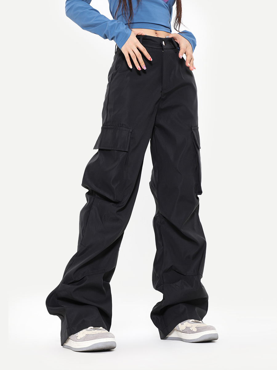 OREETA jeans American overoles funcionales al aire libre plisado paracaídas overoles mujeres moda marca recta paraguas pantalones hombres