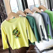 韩版5元童装尾货清仓外贸童装长袖百搭T恤打底衫一手货源地摊批发