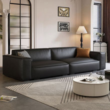 意式极简豆腐块真皮沙发客厅简约轻奢大小户型直排猫抓皮沙发