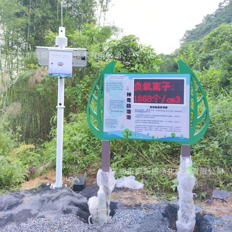 Станция мониторинга концентрации отрицательных ионов кислорода в Осине отображает качество воздуха и данные метеорологического мониторинга в режиме реального времени