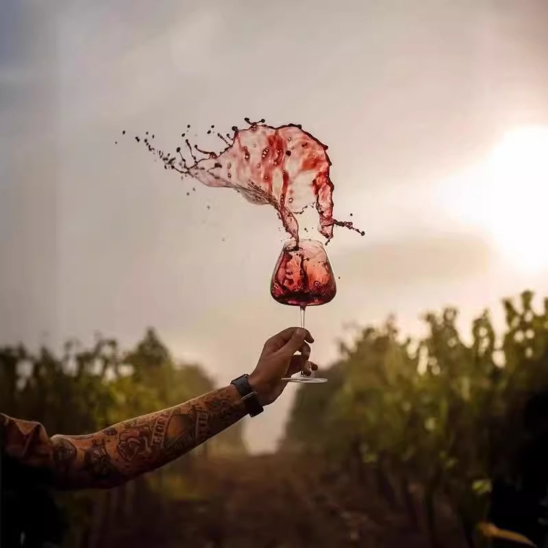 Tazas de vino super delgadas, tazas de cristal de fondo de manzana, tazas de bordeaux rápidas.