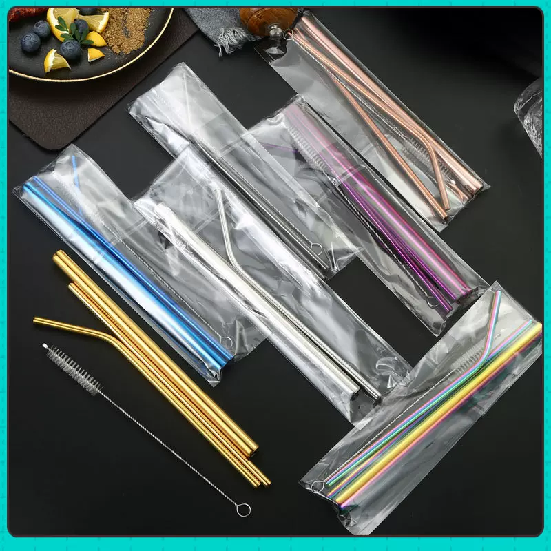 跨境304不锈钢吸管批发厂家亚马逊饮管金属吸管酒吧餐厅奶茶吸管