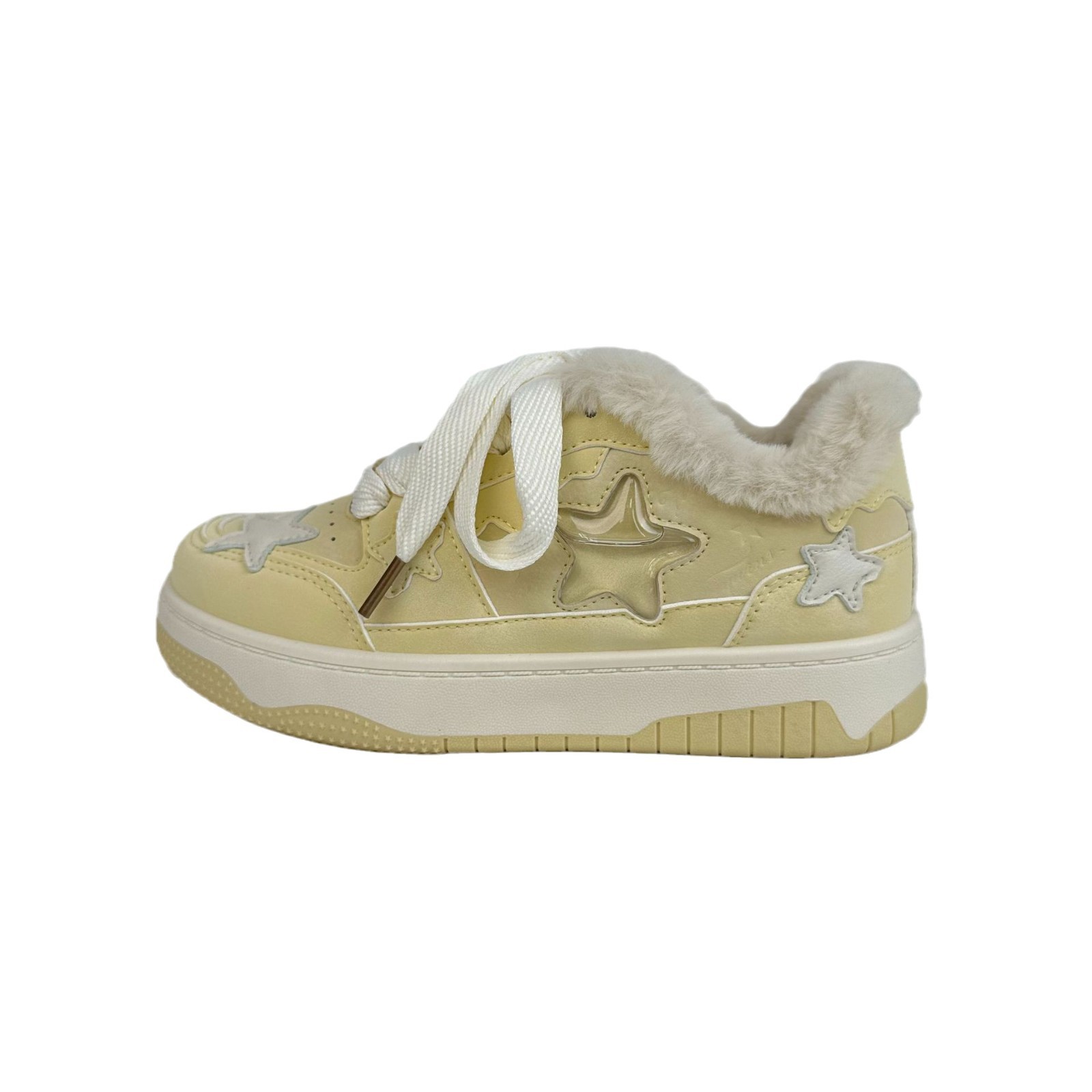 Zapatos de algodón de onda lejana para mujer, zapatos de plataforma de todo fósforo más zapatillas de terciopelo, invierno 2025 nuevo estilo, zapatos de mujer cálidos coreanos, cabello