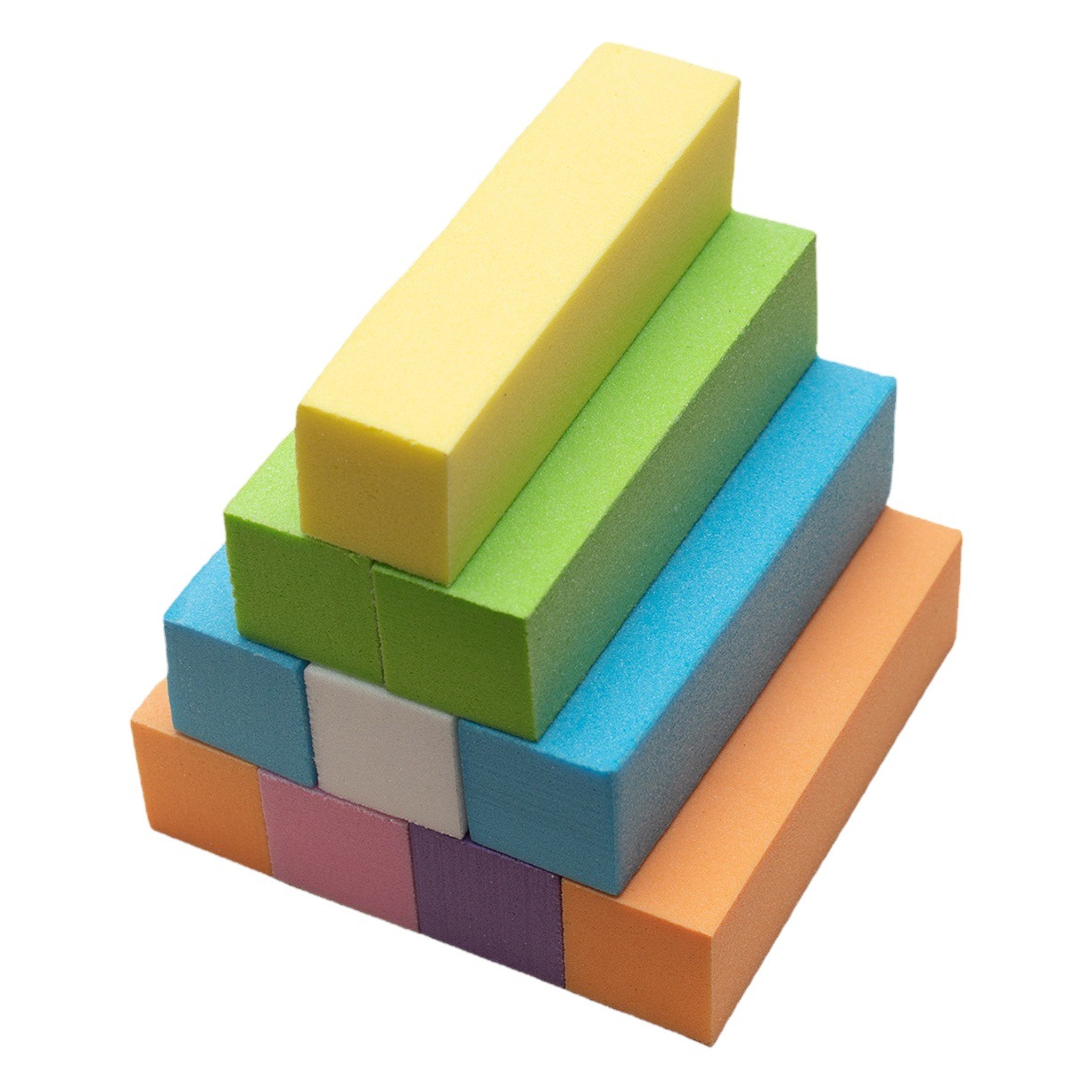 Directo de fábrica de uñas de color blanco bloque de tofu de alta espuma de cuatro lados de molienda bloque de reparación de uñas pulido