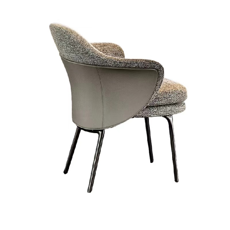 회색 면 린넨 회색 가죽