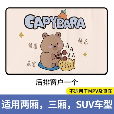 Sun shade: protection and heat insulation curtain - square-fish-bear-5-magnetic