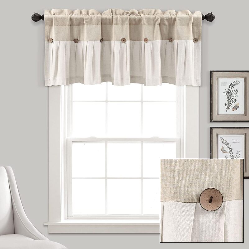 Cross-border Amazon Punch-free Curtain Lace Stitching Skirt Button Short Curtain Waterproof Cotton Linen Curtain Foreign Trade