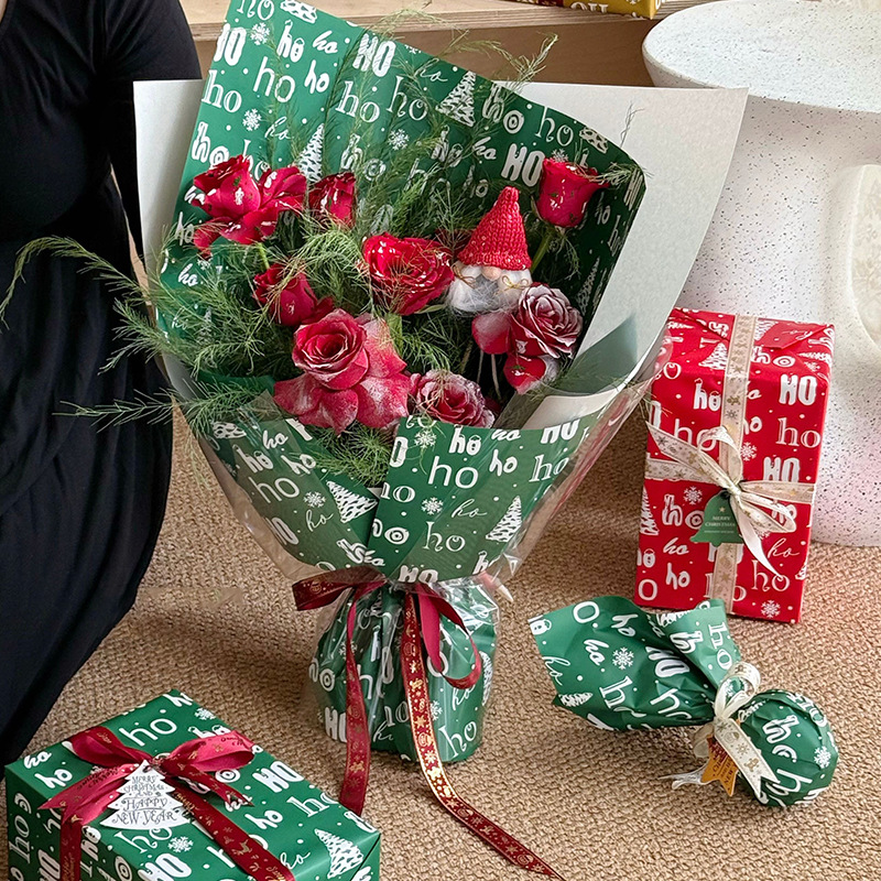 Huaxi movimiento de Navidad flores materiales de embalaje hechos a mano diy regalos flores flores