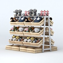 毛绒玩具展示架中岛柜水果零食架宠物店货架公仔娃娃展示架