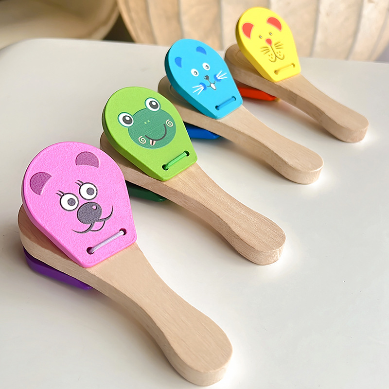 Bebé dibujos animados animal timbre de madera niño pequeño puzzle educación temprana Orf instrumento musical bebés educación temprana música