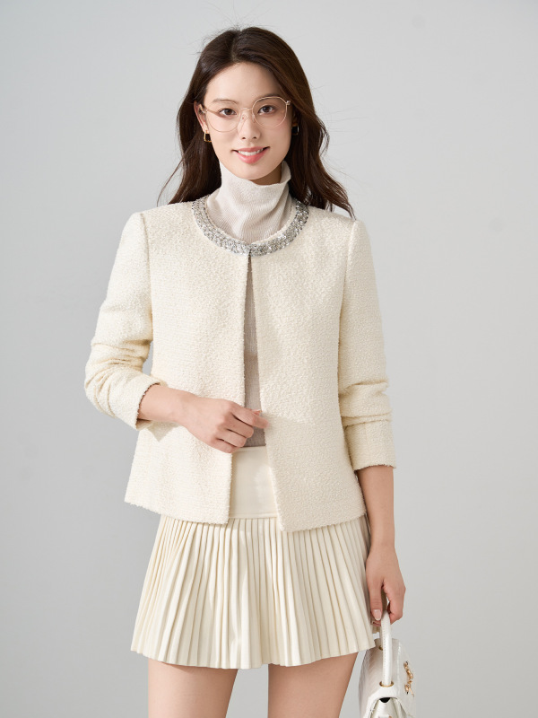 小香风珠片质感新款长袖西服小西装外套女小个子高级感外套25611|undefined
