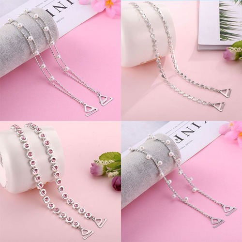 Invisible shoulder straps with rhinestone bra straps non-slip rhinestone underwear summer bra straps with one-line collar can be exposed cross-border