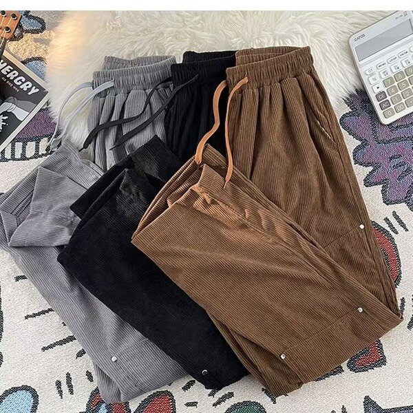 autumn corduroy solid color fashionable men's trousers