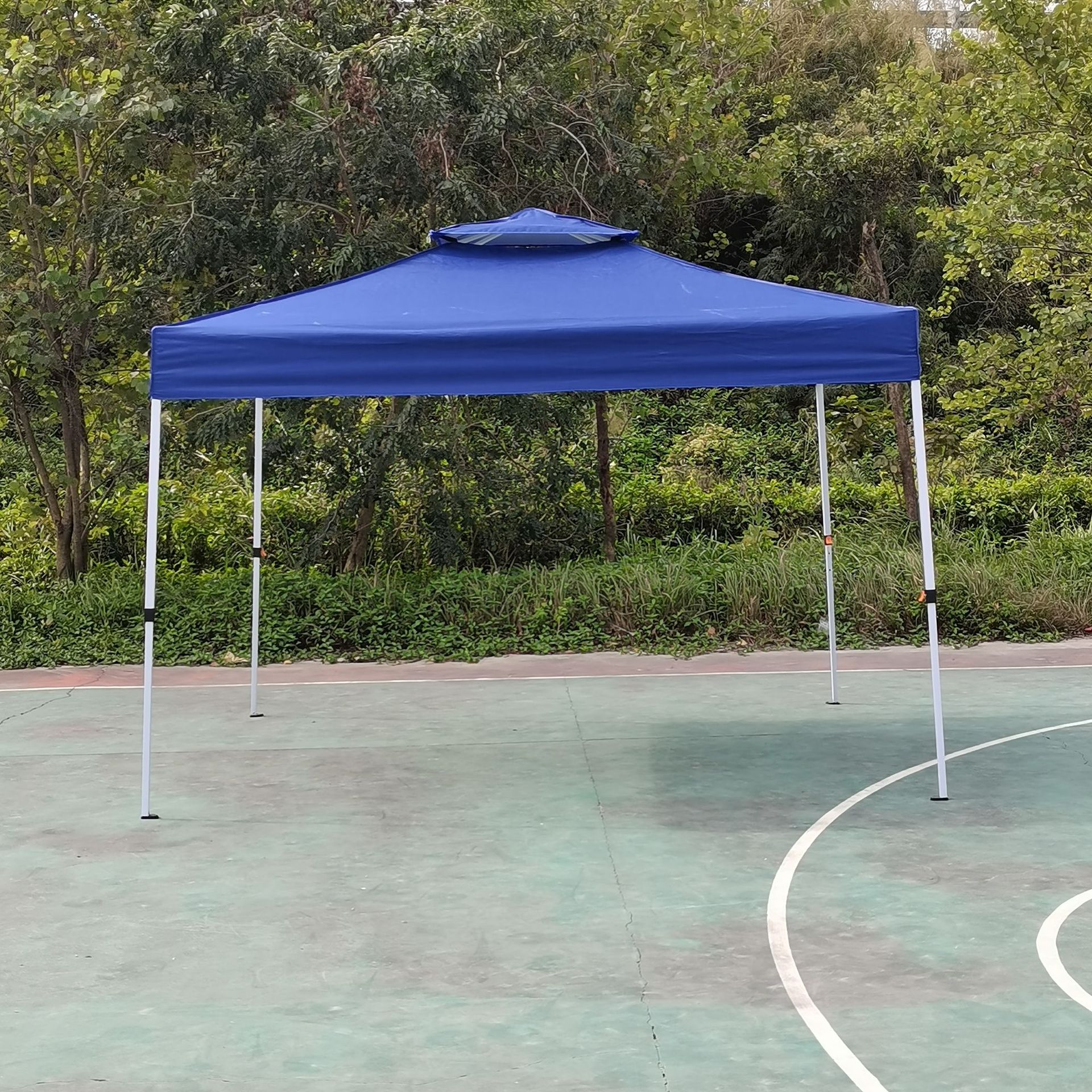 Estante hueco al aire libre camping plegable tienda de campaña de doble capa portátil viaje de cuatro patas tienda 210T recubierto de plata Oxford tela