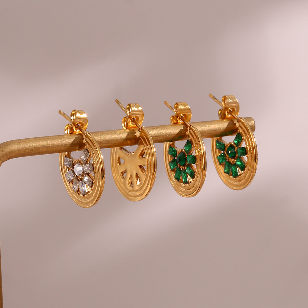 Fashion Lemon Slice Stainless Steel Pendant Earrings