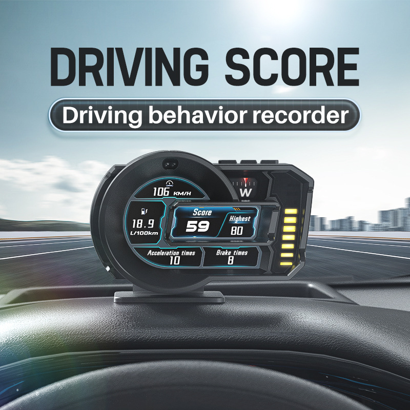 Nuevo coche transfronterizo instrumento obd LCD hud head-up monitor modificado puntuación de conducción cambio de gestos A590