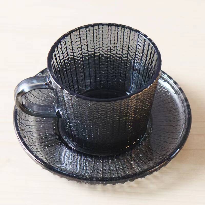 Taza de café de vidrio transparente de estilo europeo, 12 piezas, taza de té de la tarde de lujo ligero, set de regalos de actividad