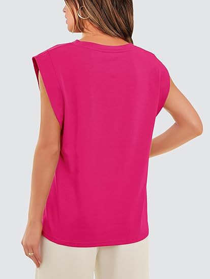 210g Weight Sleeveless Sleeve Length Pullovers Placket Type Raglan Sleeve Sleeve Type Cotton Fabric Type Long Top Length T-shirt Tops Type Holiday, Daily Occasion Round Neck Neckline Loose Fit Type Stripe, Solid Color Pattern Summer, Spring Season Women's Gender Casual Style Wholesale Women's Casual Stripe Solid Color Sleeveless T-Shirts 11