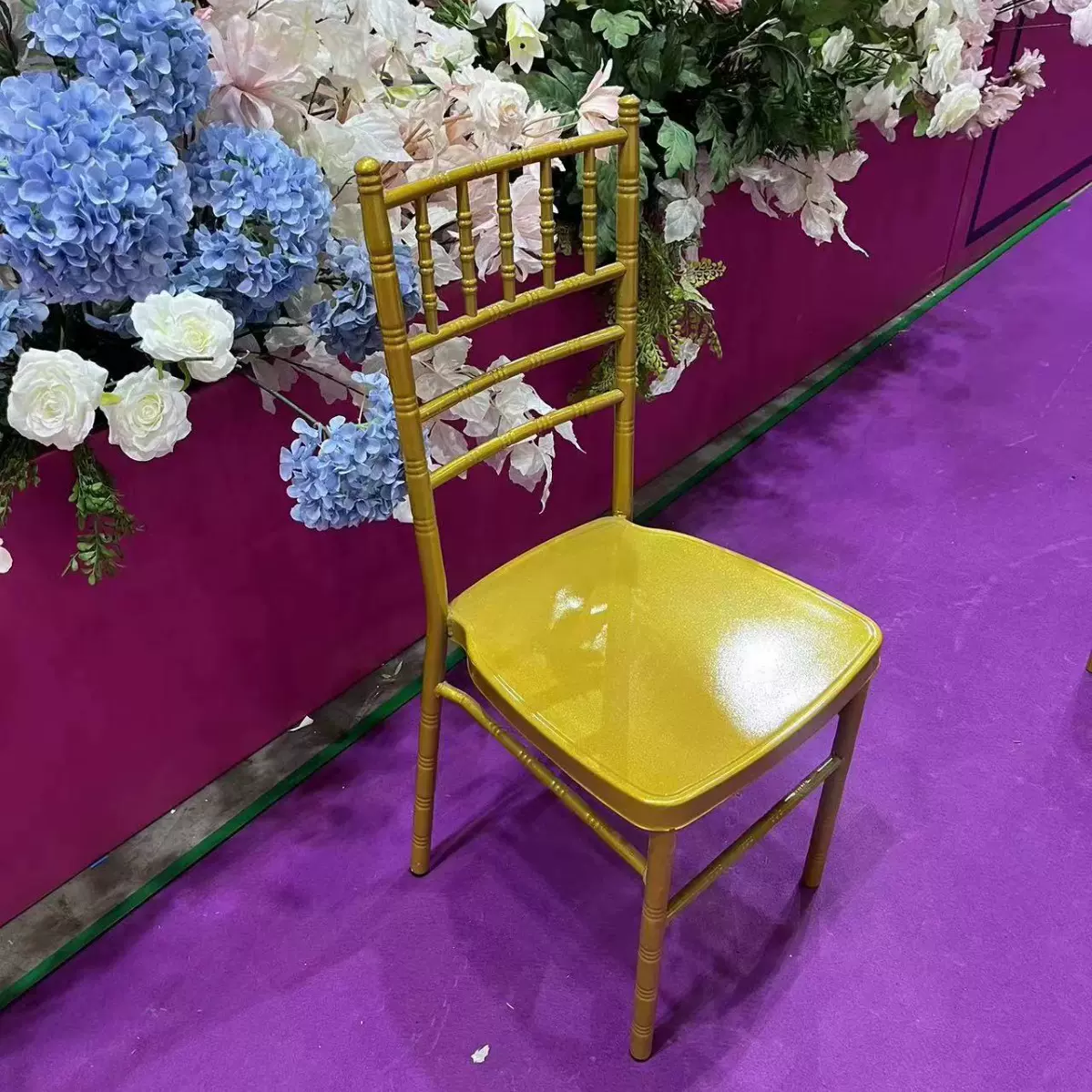 户外餐椅金属竹节椅靠背椅餐桌椅酒店婚礼宴会婚庆椅批发带靠背