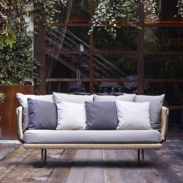 Sofá al aire libre, silla de caña, patio, protección solar, jardín, balcón, silla de ocio, sofá al aire libre, mesa de té, combinación impermeable