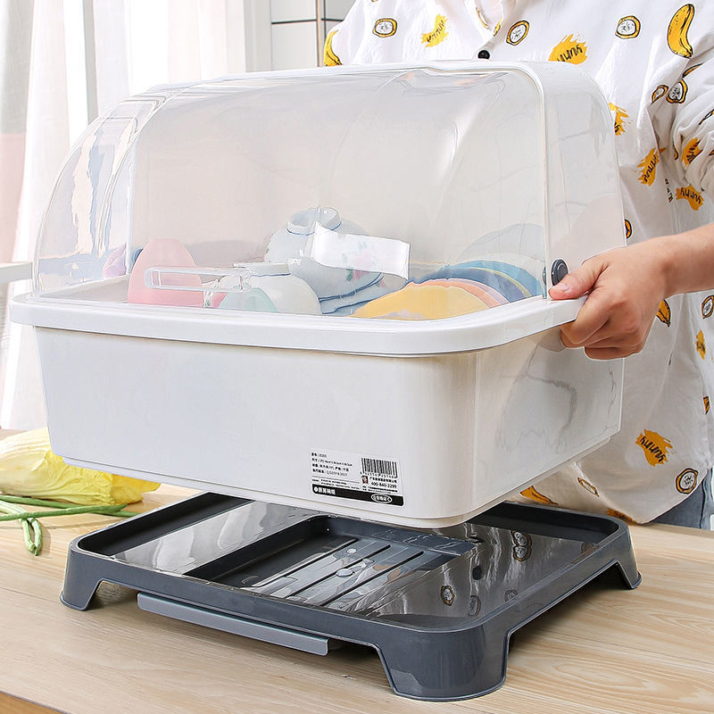 Tableware Storage Cabinet Large Cupboard Dustproof Storage Bowl and Pot Sideboard Storage Box with Lid Bowl Box Da Li Zhen Wei Rong