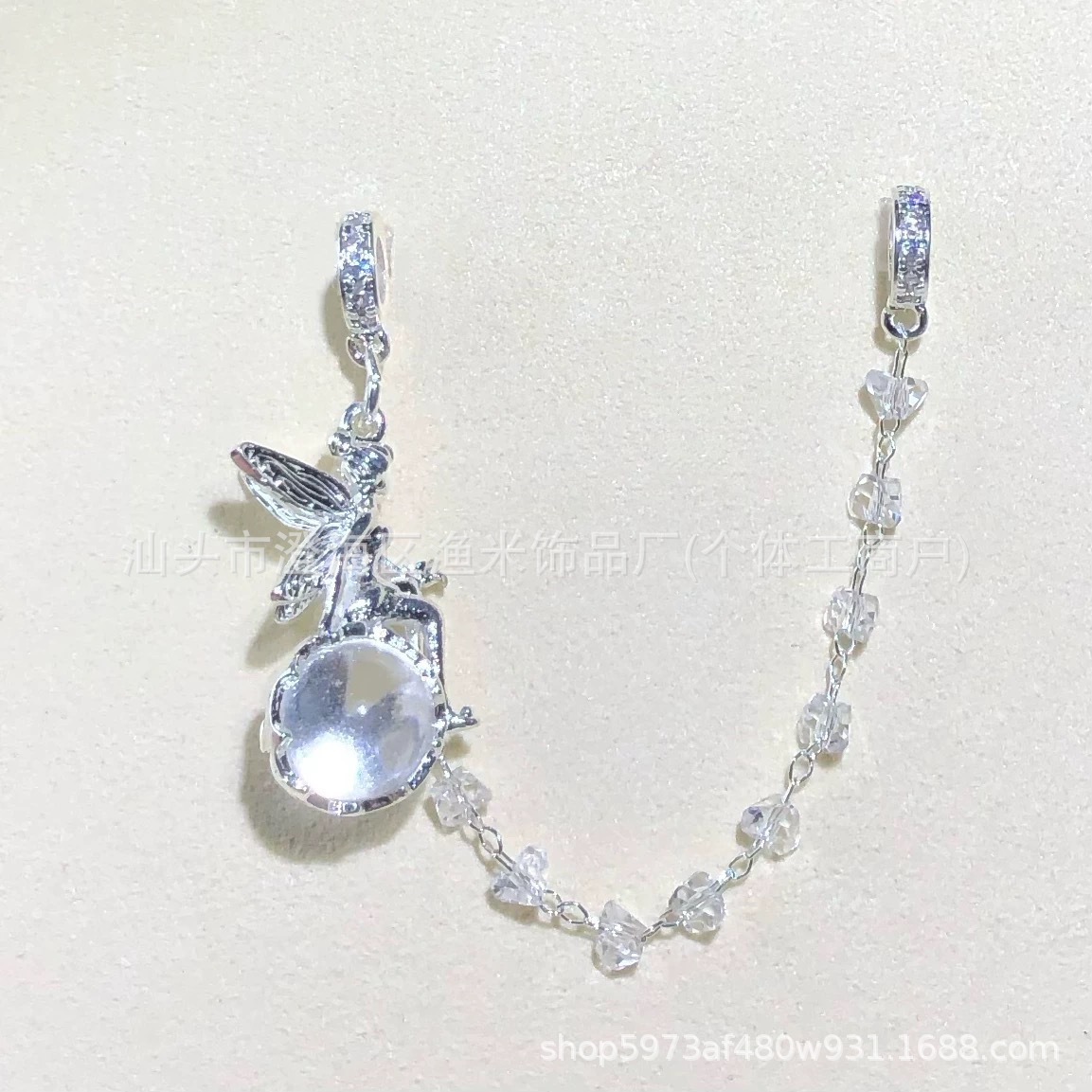 14K Gold-Plated Crystal DIY Accessories Fairy Goddess Pendant Spacer Beads Chain Bracelet Necklace with Chinese Style Jewelry Beads