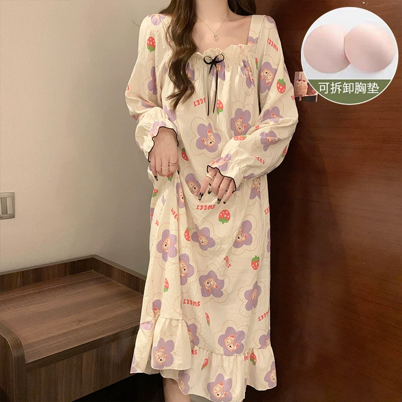 Сносная ночная рубашка с длинными рукавами на фабрике источника