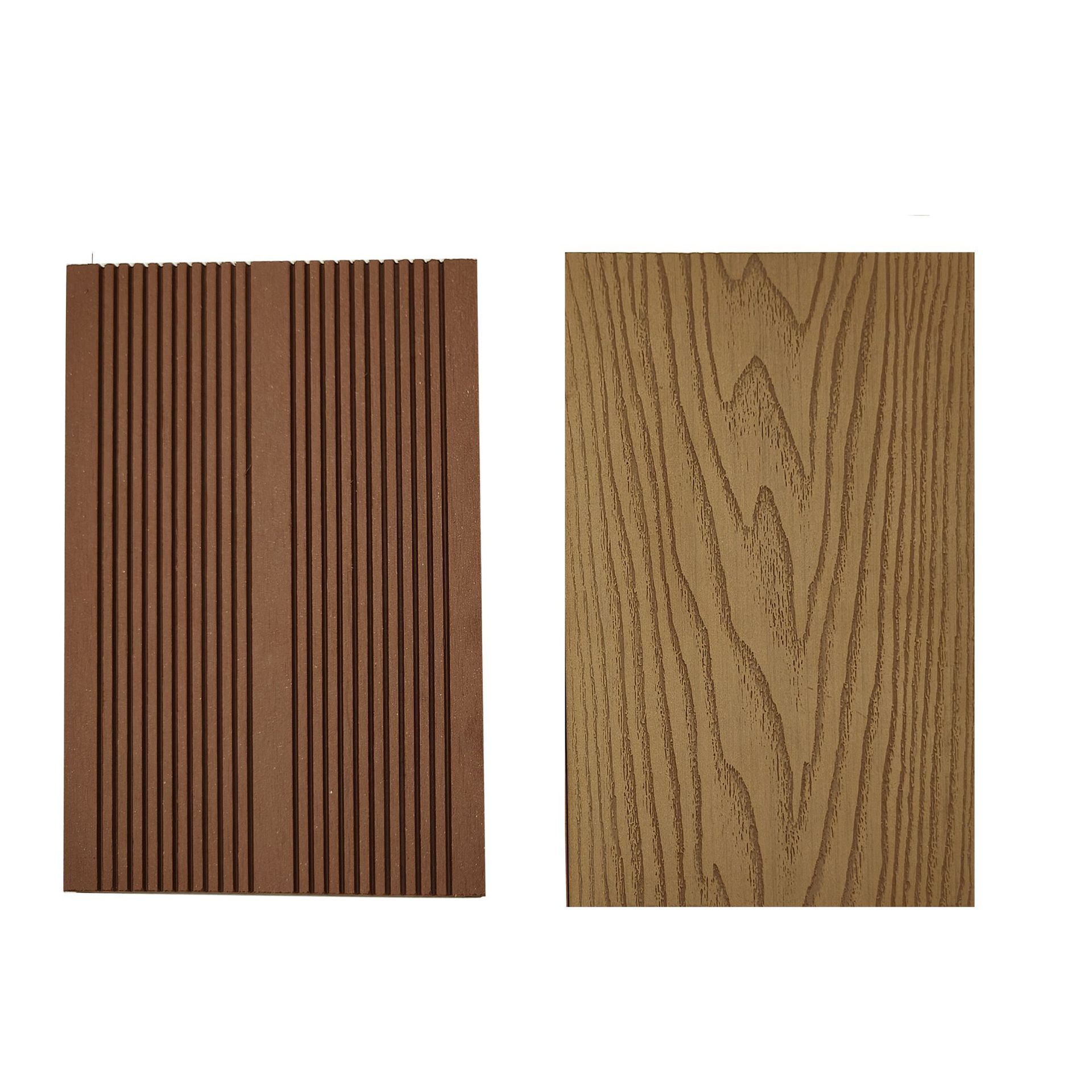 Piso Sólido de Madera Plástica WPC 140x20 mm con Textura Profunda Anticorrosivo para Exteriores y Jardín image 3