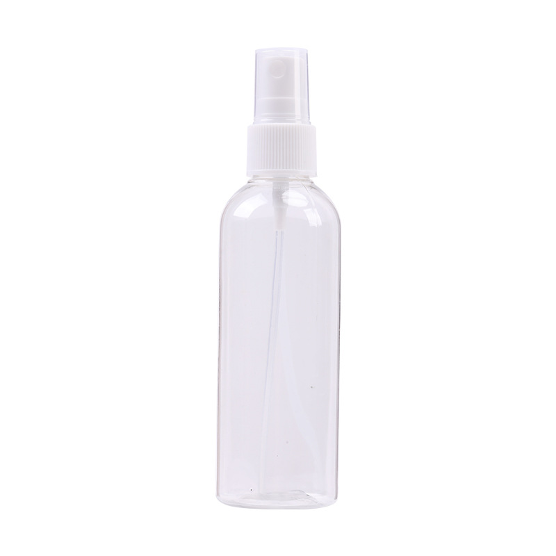 En stock 50ml desinfectante sub-botella de plástico blanco transparente botella de spray lateral alcohol pequeña regadera botella de spray