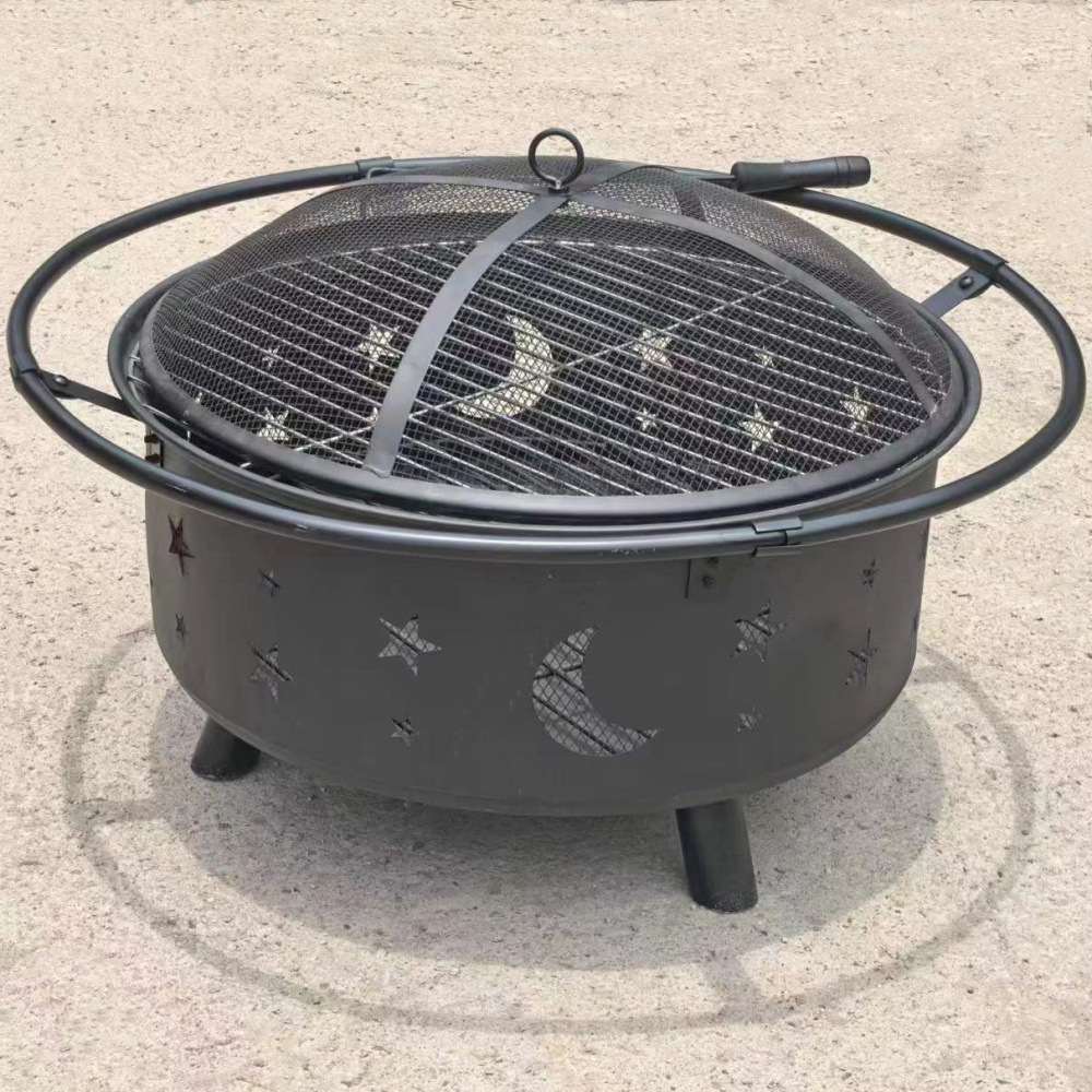Estufa redonda para hacer té, juego completo de parrilla plegable, brasero a la parrilla de carbón para el hogar, calefacción de patio, mesa al aire libre