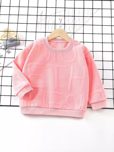 Children's Sweatshirt 2025 Spring New Patterned T-shirt Boy's Round Neck Long Sleeve Top for Middle Children and Girls Wholesale