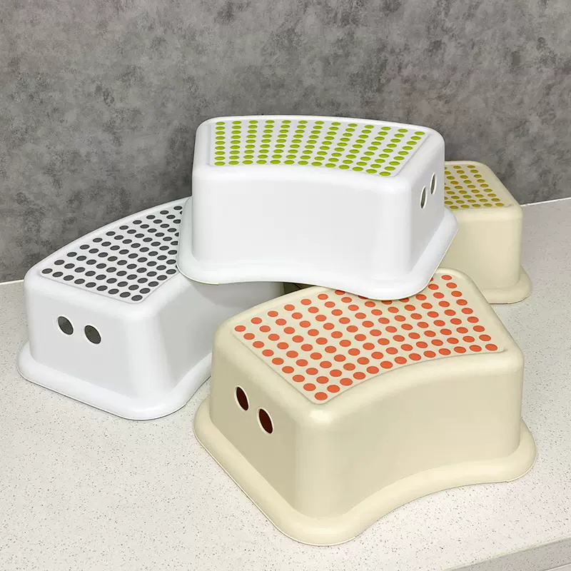 日系儿童塑料奶油色网红坐凳矮凳浴室防滑加厚小板凳洗手垫脚搁脚