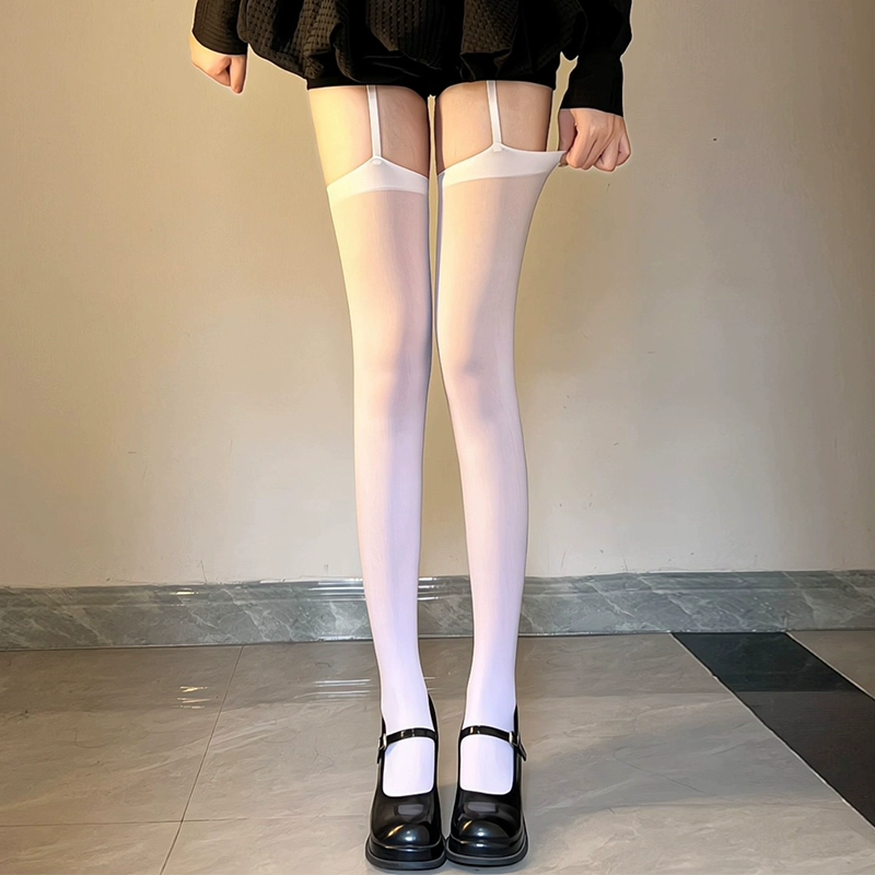  Velvet swan, cute knee socks, white high boots, lifting effect