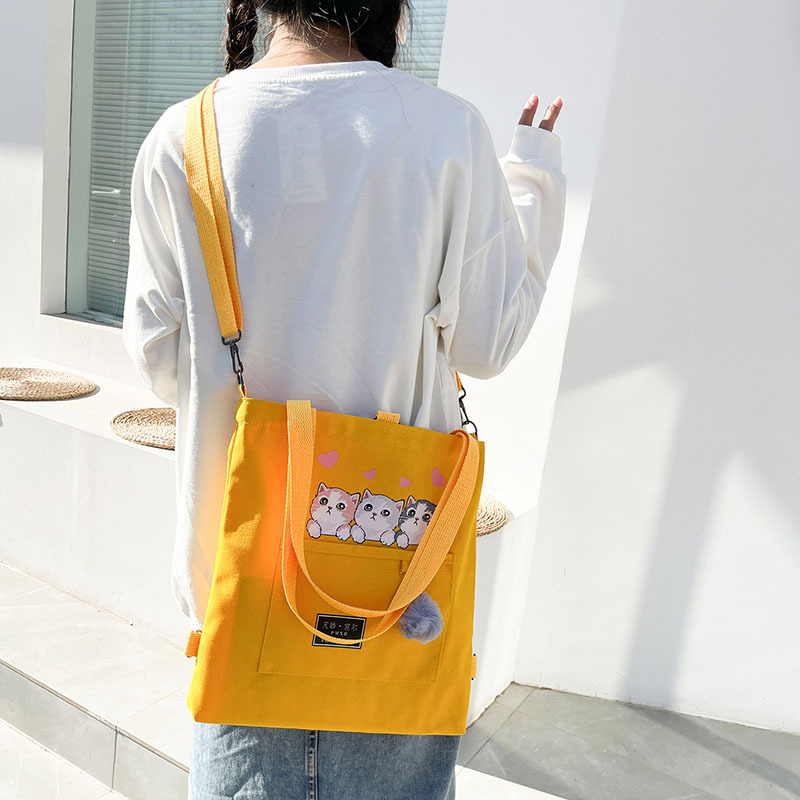 Large-capacity canvas bag 2024 new style fashionable and trendy student class bag, Korean-style simple tutorial bag, one-piece consignment undefined